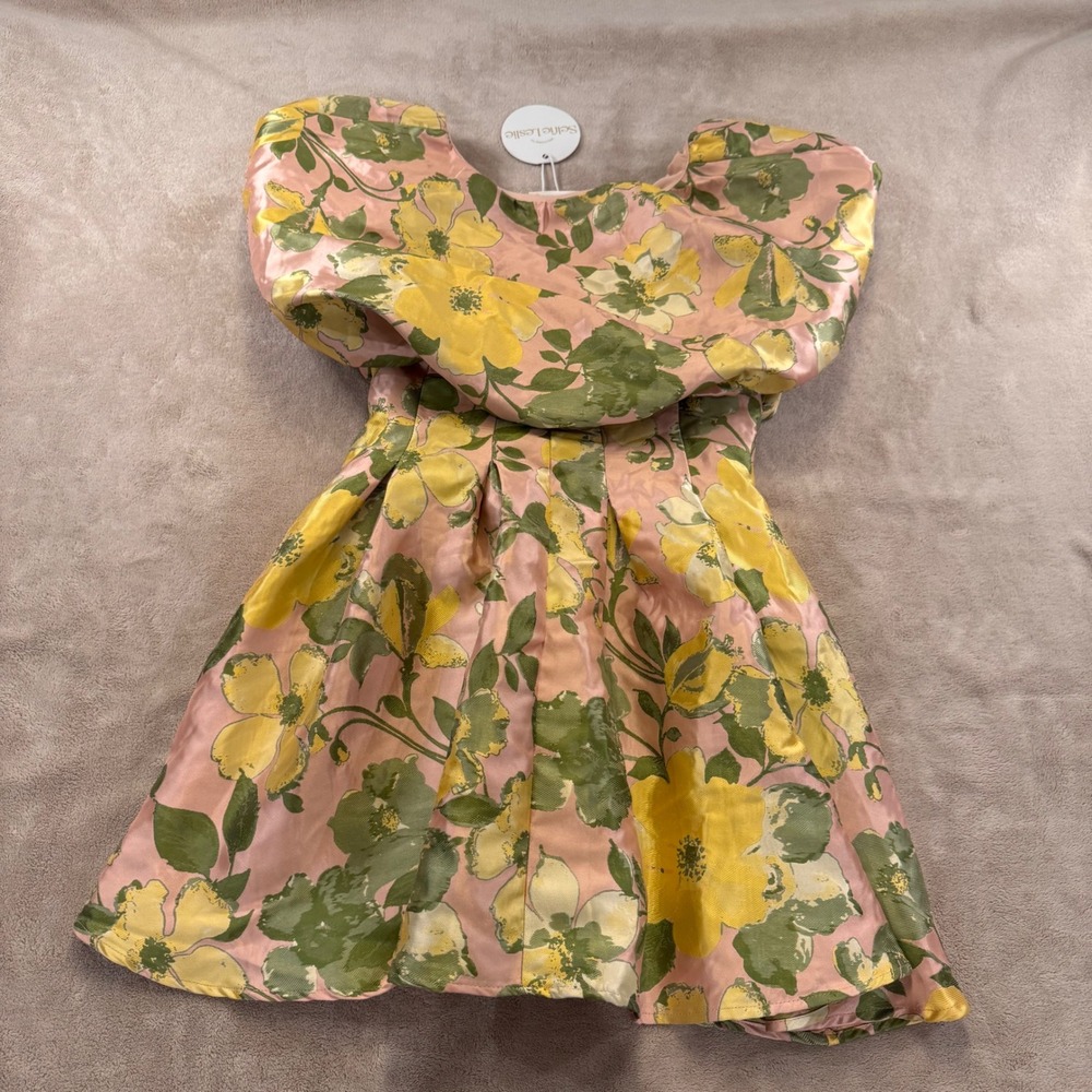 Selfie Leslie Pink & Green Floral Ruffle Mini Dress - Picture 14 of 16